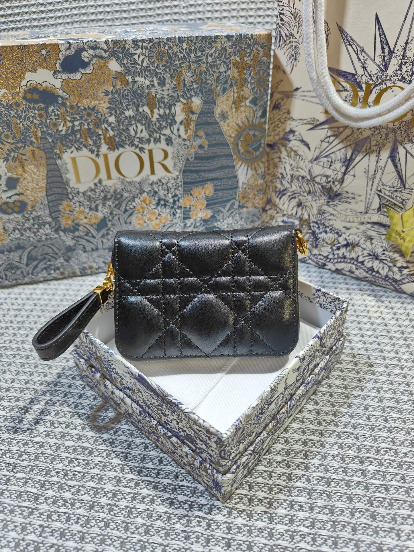 Dior Caro Scarlet Wallet Black High Grade