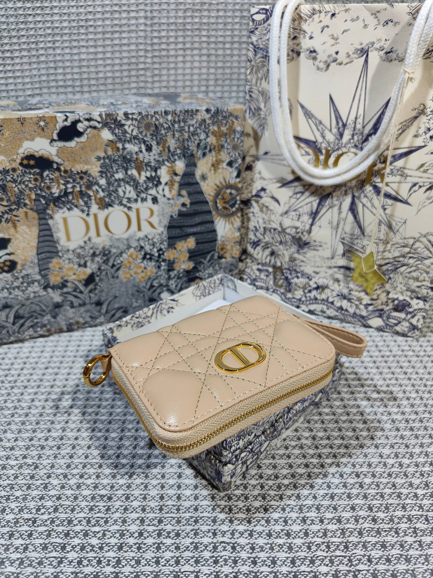 Dior Caro Scarlet Wallet Nude High Grade