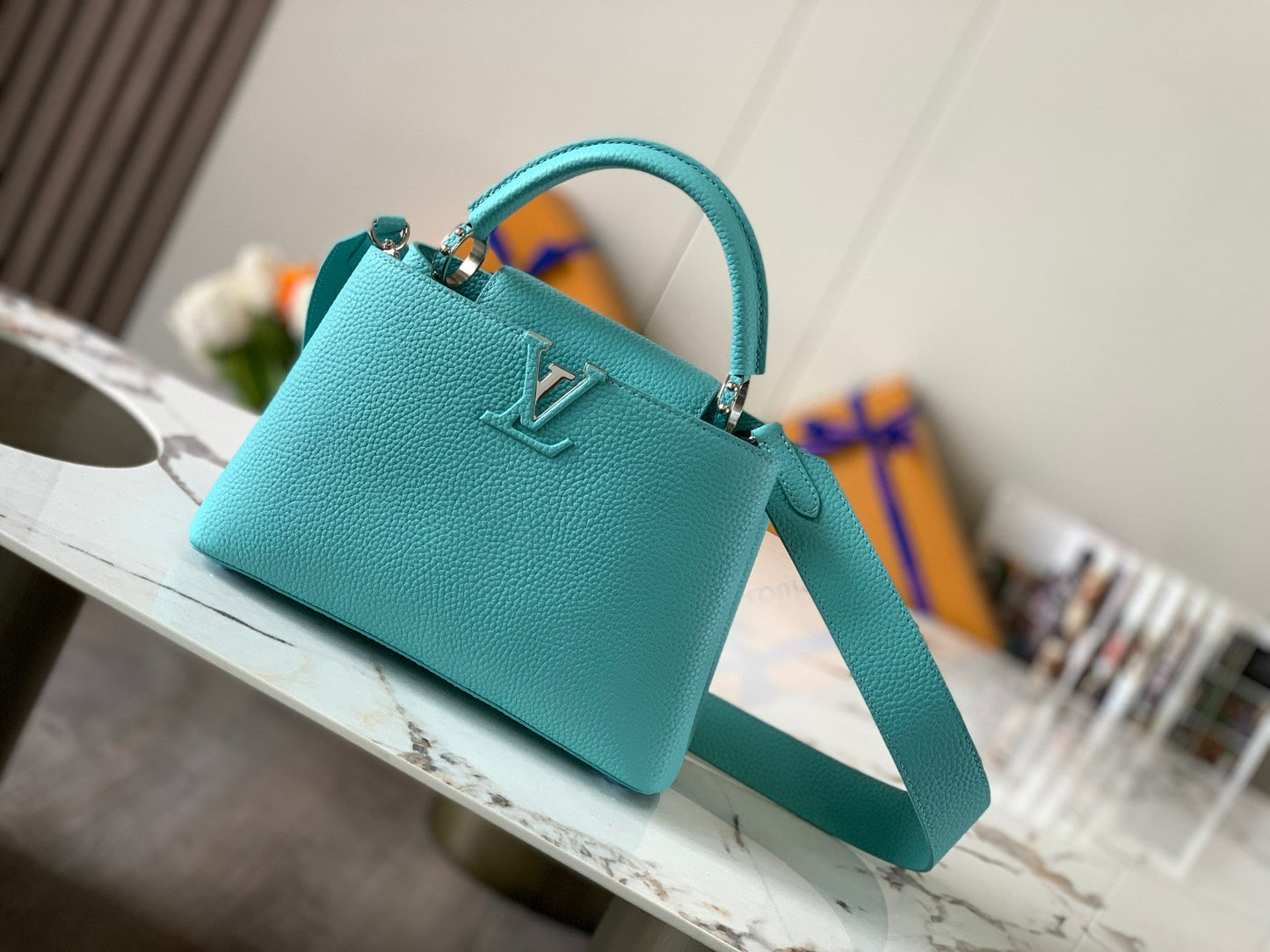 Louis Vuitton Capucines BB Baby Turquoise High Grade