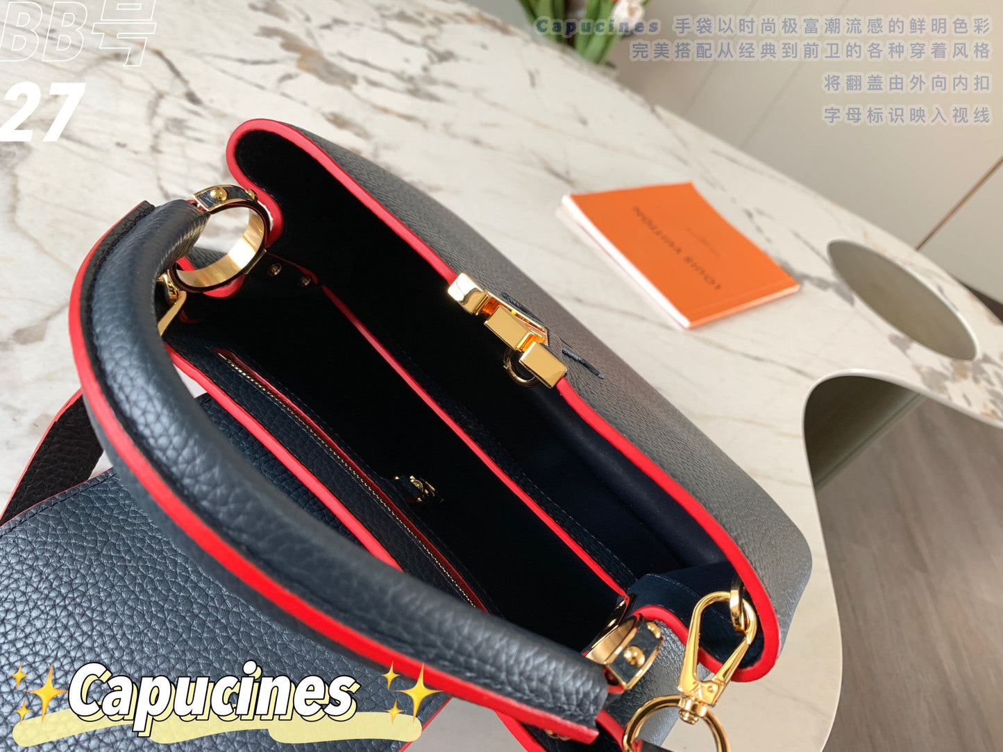 Louis Vuitton Capucines BB Baby Grey Red Lining High