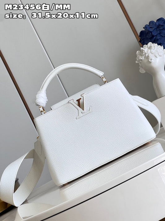 Louis Vuitton Capucines MM White High